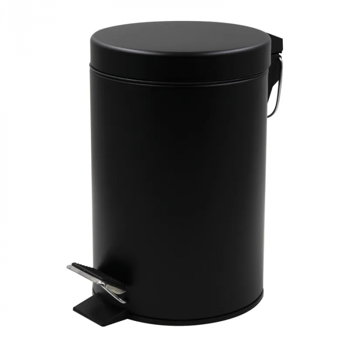 Відро для сміття кругле Zerix Solo-TC0107 Black 7 л колір чорний (ZX5900)