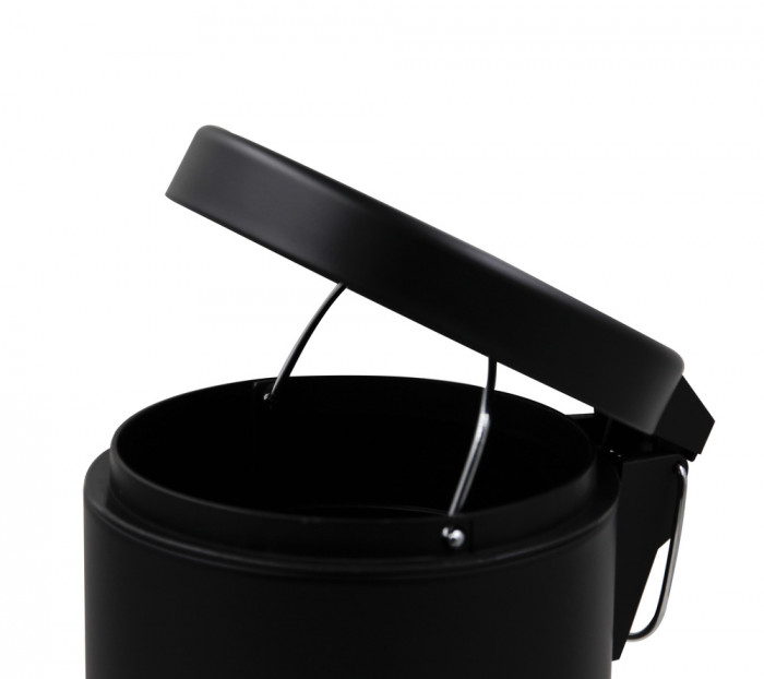 Відро для сміття кругле Zerix Solo-TC0107 Black 7 л колір чорний (ZX5900)