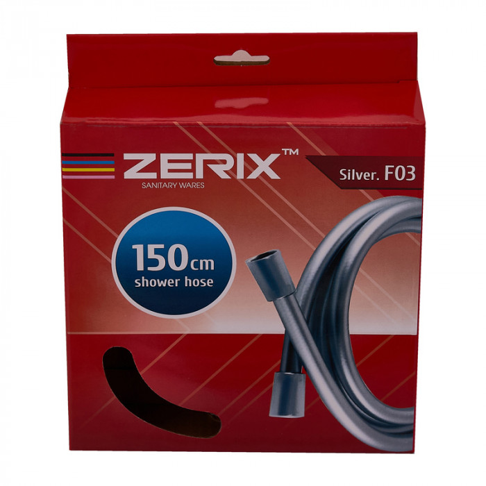 Шланг Zerix Silver.F03 - 150см Упаковка коробка  (ZX5561)