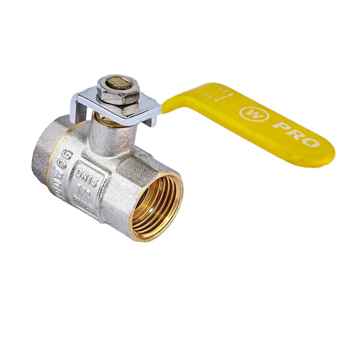 Кран кульовий Waterpro WP602-15FFL-Y - 1/2" FFL ГГВ YELLOW, ручка "важіль" жовта (WP2929)