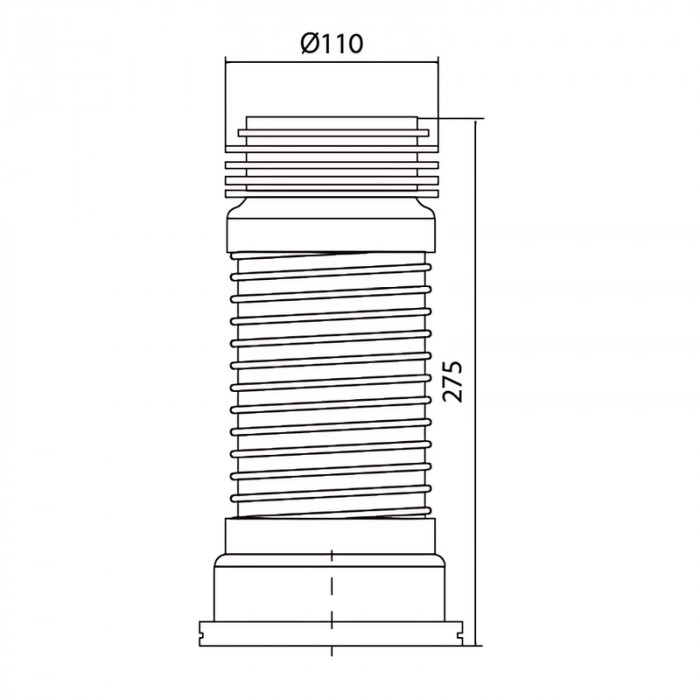 Гофротруба унітазна армована Mixxus GA-02-A 275 мм для чавунної каналізації d 110 мм (MI8179)