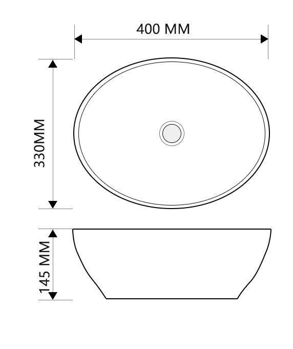 Раковина накладна MIXXUS PREMIUM ELLIPSE-0108 MARBLE 400х330х145mm (MP6526)