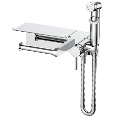 Змішувач для гігієнічного душу Mixxus Premium HANS 069 з тримачем для туалетного паперу (MI6785)