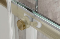 Душова кабіна без піддону Koer SR SC03-90x90x200-TR-12 прозоре скло Easy Clean 6мм, матове золото (KR5358)