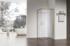 Душова кабіна без піддону Koer SR SC03-90x90x200-TR-12 прозоре скло Easy Clean 6мм, матове золото (KR5358)