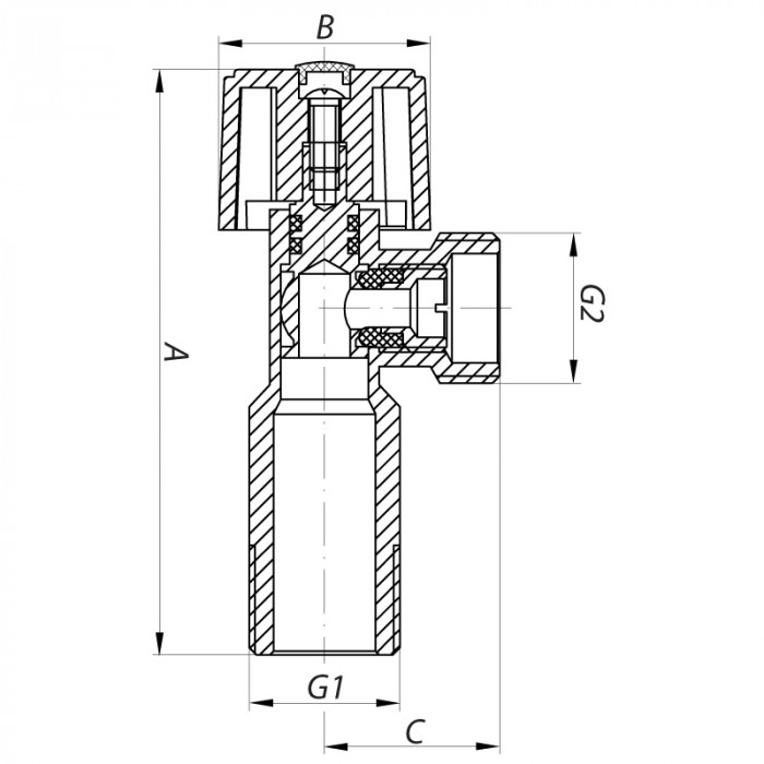Кран для підключення сантехприладів Koer 1/2x3/4 (KR.511) (KR0102)