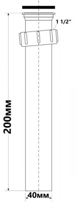 Подовжувач до сифона для кухонної мийки 1 (1/2х40) 200 мм. AT7N-20