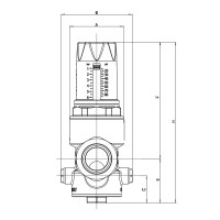 Редуктор тиску Roho R1202-050 - 1/2" ПН, PN25 (1-6 бар) мембранний (RO0145)