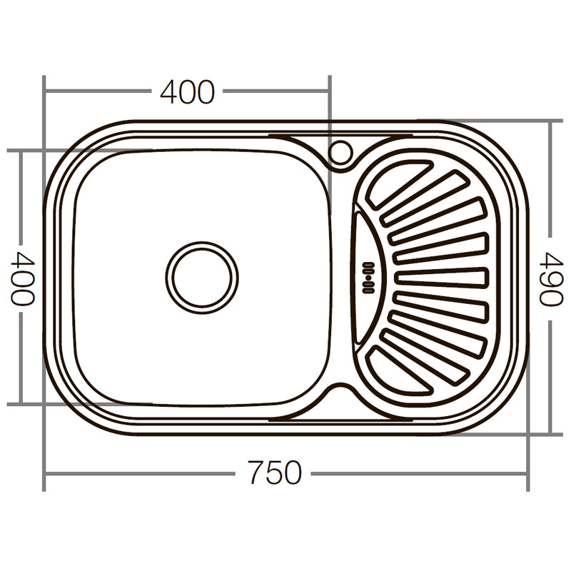 Мийка кухонна Zerix Z7549-08-180E (Satin) (ZX1606)