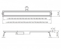 Душовий трап KOER FD20-70x750 з нерж. сталі SUS304 70x750мм (KR4744)