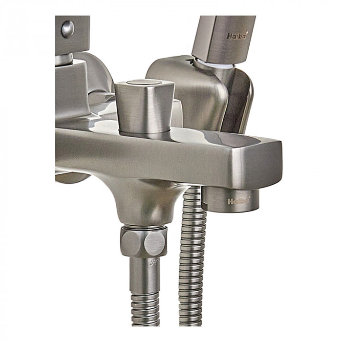 Змішувач для ванної кімнати Haiba Kubus 009 Euro Graphite (HB4007)