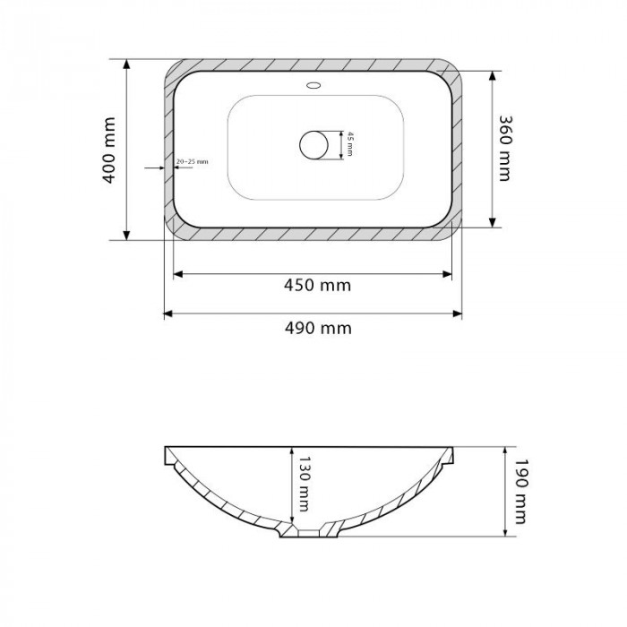 Умивальник (раковина) VBI MODIKA WHITE врізний