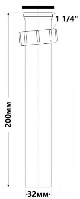 Подовжувач до сифона для кухонної мийки 1 (1/4х32) 200 мм. AS7N-20