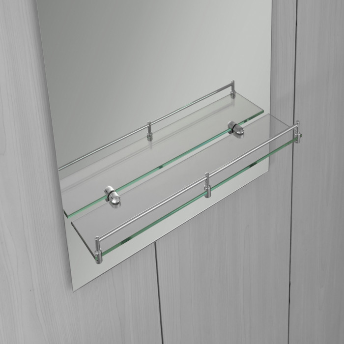 Дзеркало настінне Zerix LAGUNA MRZ03-50x70x11 прямокутне з дугоподібним верxом та полицею (ZX5622)