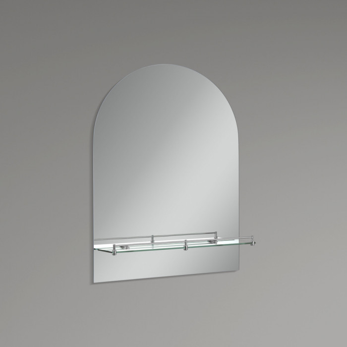 Дзеркало настінне Zerix LAGUNA MRZ03-50x70x11 прямокутне з дугоподібним верxом та полицею (ZX5622)