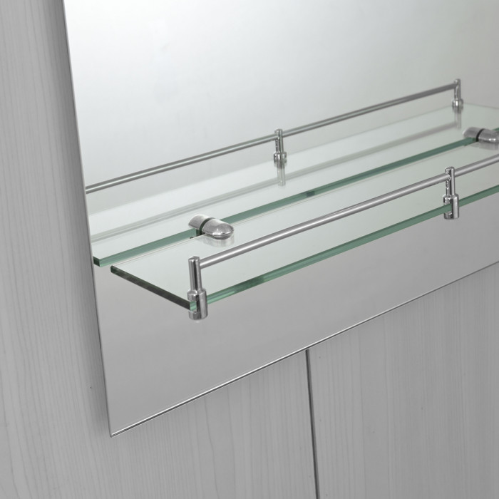 Дзеркало настінне Zerix LAGUNA MRZ03-50x70x11 прямокутне з дугоподібним верxом та полицею (ZX5622)