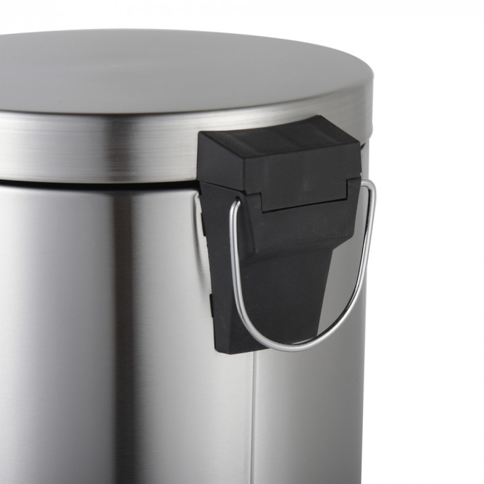 Відро для сміття з плавним закриттям кругле Zerix Solo-TC0205 SS Color 5л колір нержавійка (ZX5888)