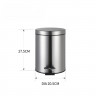 Відро для сміття з плавним закриттям кругле ZERIX SOLO-TC0205 SS COLOR 5л (колір нержавійка) (ZX5888)