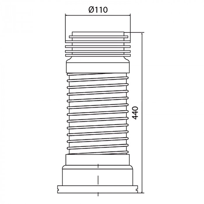 Гофротруба унітазна армована Mixxus GA-01-A 440 мм для чавунної каналізації d 110 мм (MI8178)