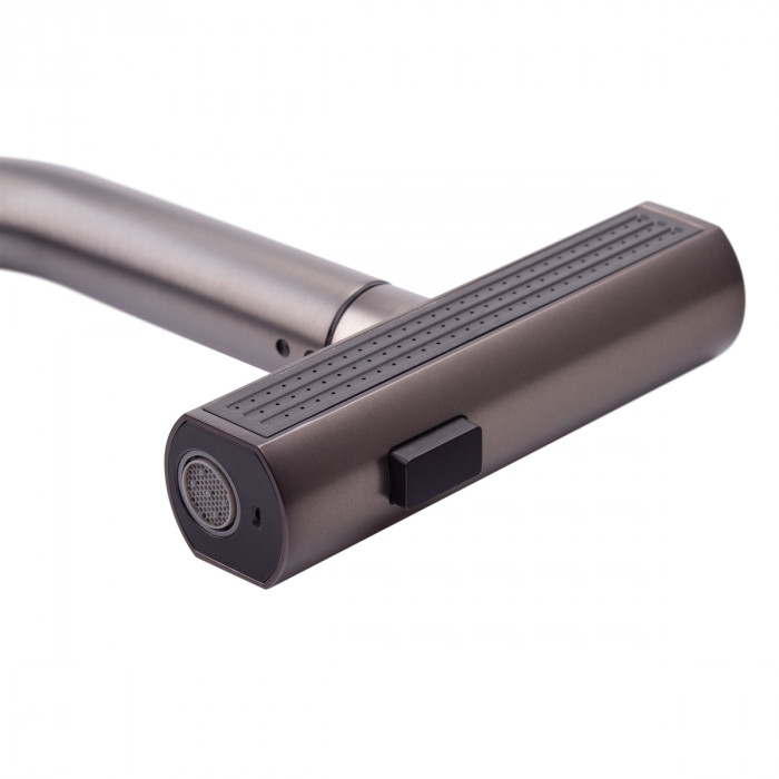 Змішувач для кухні з висувним виливом Mixxus Premium HAMMER 014 GRAPHITE (MI6955)