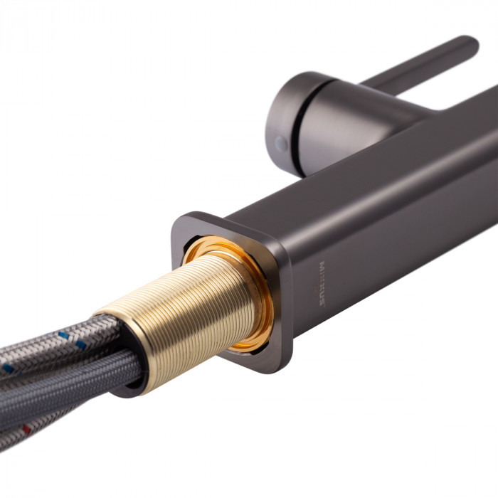 Змішувач для кухні з висувним виливом Mixxus Premium HAMMER 014 GRAPHITE (MI6955)