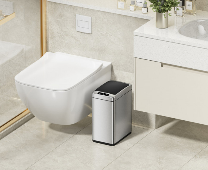 Відро для сміття сенсорне прямокутне Koer TC-020408-02 8 л колір нержавійка (KR5588)