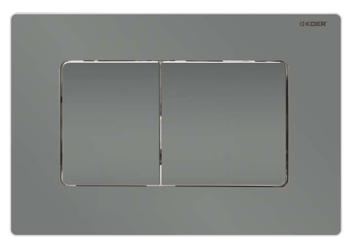 Панель змиву Koer KT-0602-07 240x160x10mm пластикова, кнопка квадратна (колір графіт) (KR5183)