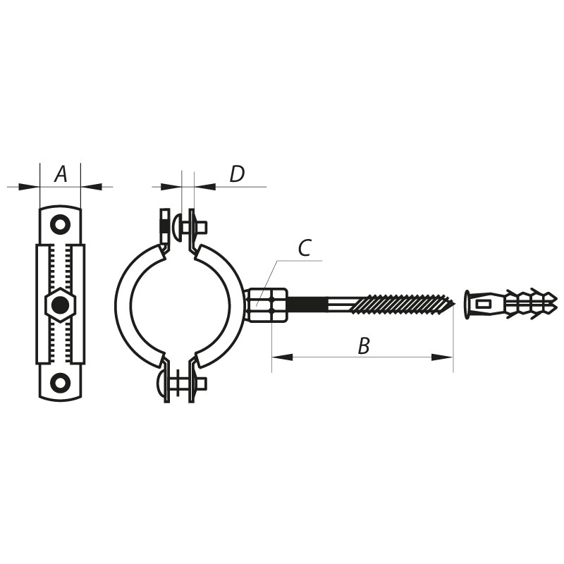 Хомут трубний оцинкований Koer KCB.10.G 1" (32-36) сірий (KR2786)