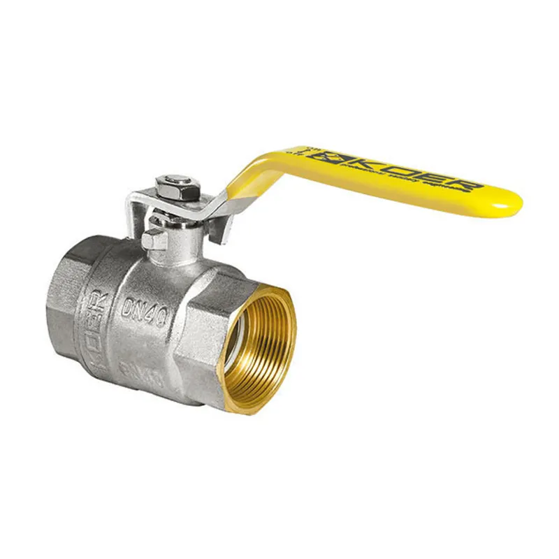 Кран кульовий KOER KR.214.G - 3/4" FF ГГВ YELLOW, ручка "важіль" жовта (KR0113)