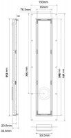 Злив у підлогу ПРЯМОКУТНИЙ PLAIN: 900 мм CD900-B-NT+ сифон CD-HC26-65