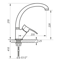 Змішувач для кухні Zerix DYU 279 (ZX0025)