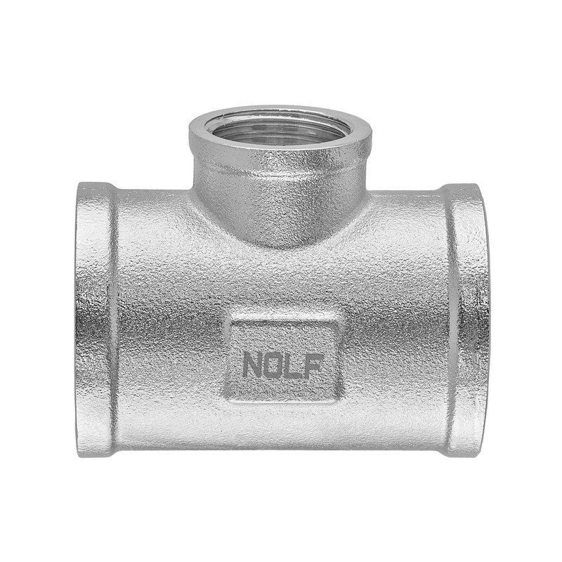Трійник редукційний Nolf NFC.T080608F-N-3/4"Fх1/2"Fх3/4"F нікельований (NF3094)
