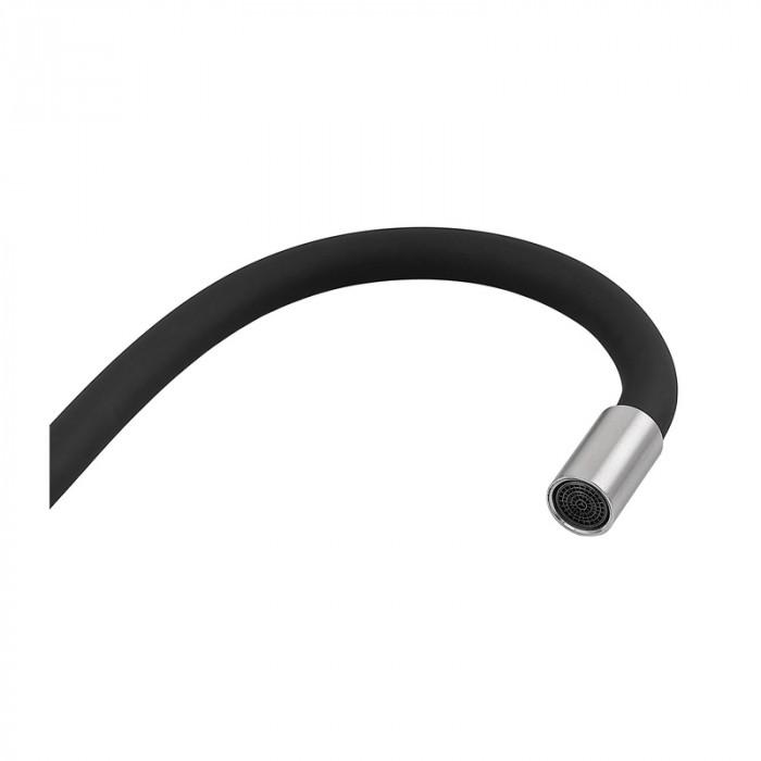 Змішувач для кухні Armata SUS-011 Refl.Black із силіконовим виливом (вилив чорний) (CH6480)