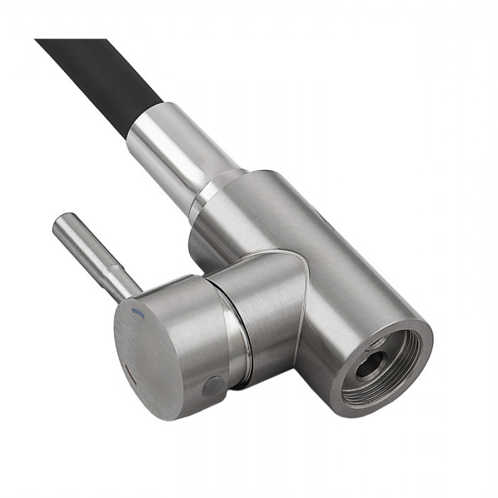 Змішувач для кухні Armata SUS-011 Refl.Black із силіконовим виливом (вилив чорний) (CH6480)