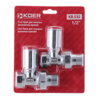 Кран для рушникосушки прямий Koer KR.532 - 1/2" (Продається по 1 шт.) (KR3074)