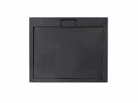 Піддон прямокутний AXIM 120х80x4.5 stone effect чорний + сифон