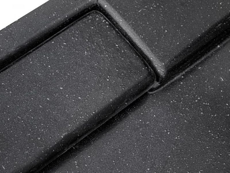 Піддон прямокутний AXIM 120х80x4.5 stone effect чорний + сифон