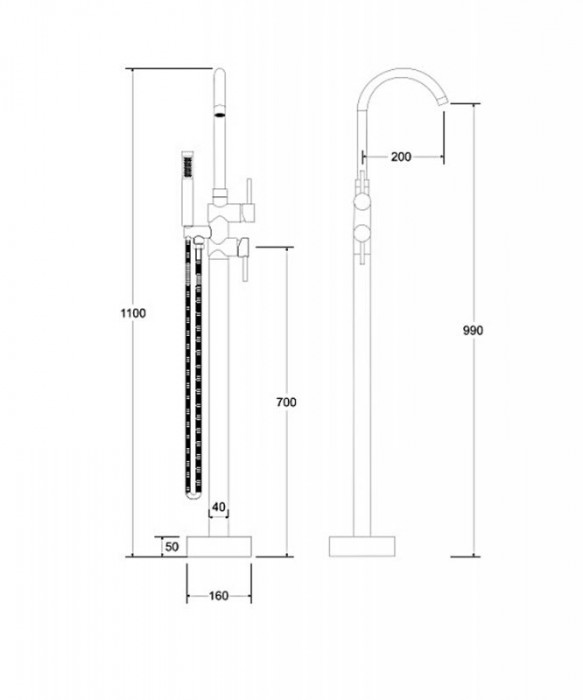 Змішувач до ванни вільностоячий ILLUSION II золото