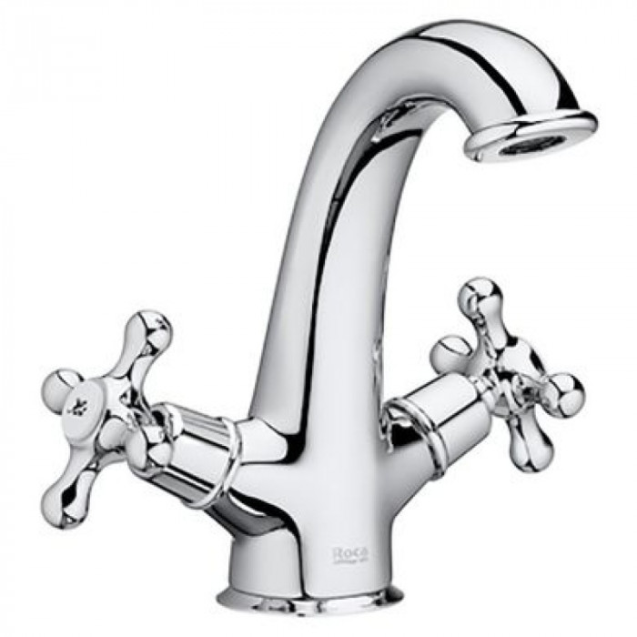 Змішувач для раковини ROCA Carmen двовентильний, з донним клапаном h178, хром A5A3A4BC00