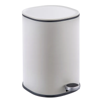 Відро для сміття з плавним закриттям овальне ZERIX PRIME-TC0105 WHITE 5 л (колір білий) (ZX5901)