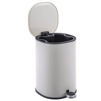 Відро для сміття з плавним закриттям овальне ZERIX PRIME-TC0105 WHITE 5 л (колір білий) (ZX5901)