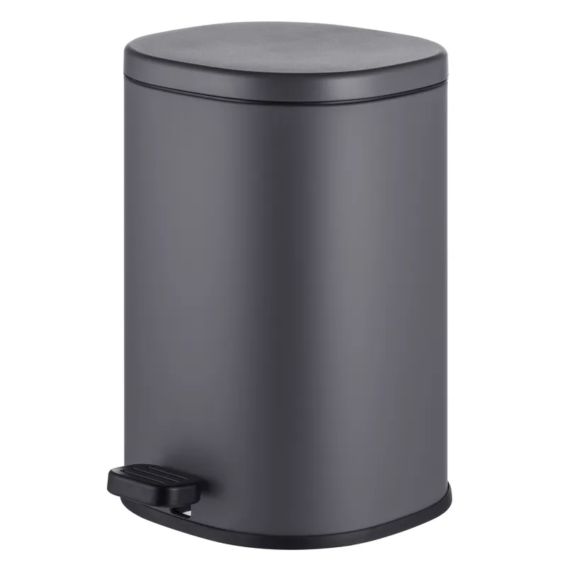 Відро для сміття з плавним закриттям овальне MIXXUS PREMIUM OLIVARY-TC0105 GRAPHITE 5 л (колір графіт) (MI7063)