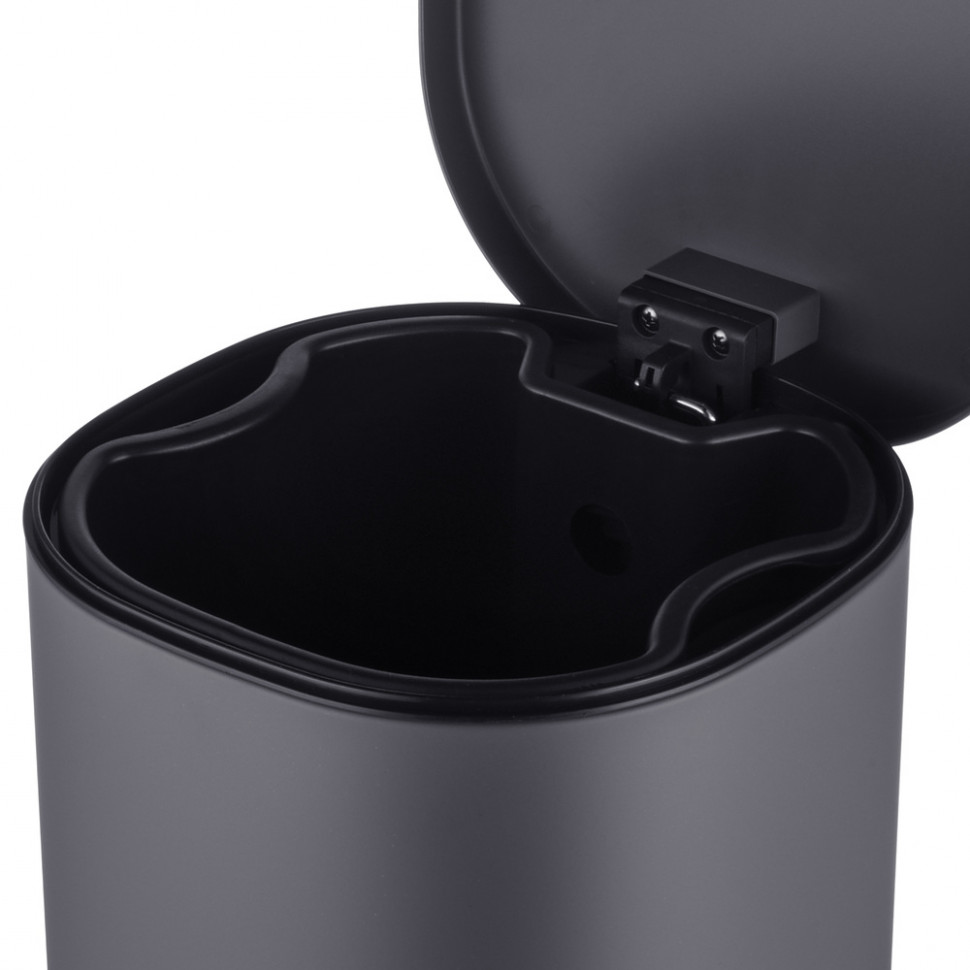 Відро для сміття з плавним закриттям овальне MIXXUS PREMIUM OLIVARY-TC0105 GRAPHITE 5 л (колір графіт) (MI7063)