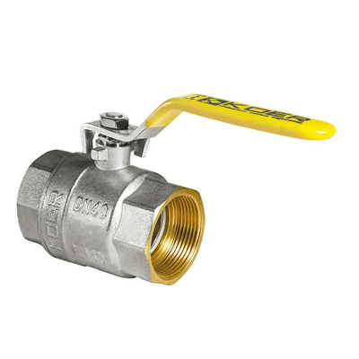 Кран кульовий KOER KR.214.G - 2&quot; FF ГГВ YELLOW, ручка &quot;важіль&quot; жовта (KR0137)
