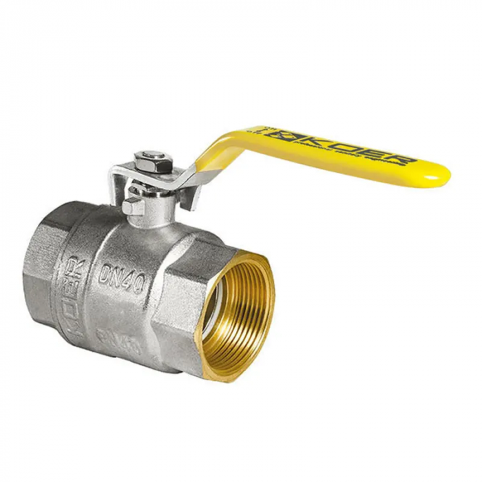 Кран кульовий KOER KR.214.G - 2" FF ГГВ YELLOW, ручка "важіль" жовта (KR0137)