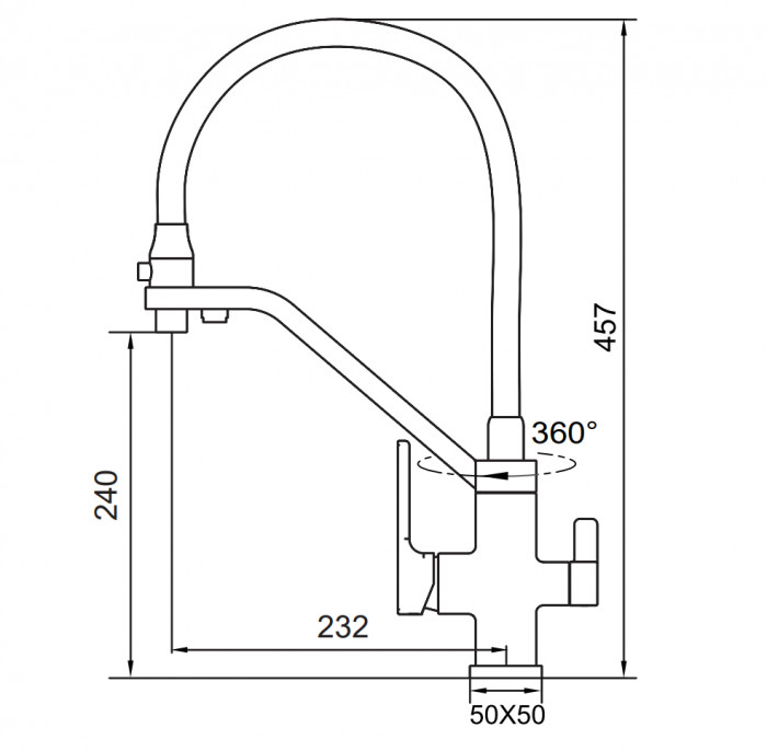 Змішувач для кухні Koer KB-72009-05 з виходом для питної води (KR5007)