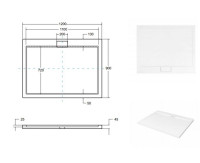 Піддон прямокутний AXIM 120х90x4.5 stone effect чорний + сифон