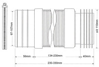 Гнучке пластикове з'єднання розтяжне L260-420 mm 110 mm без фланцевої прокладки з металевим хомутом WC-F23RJ