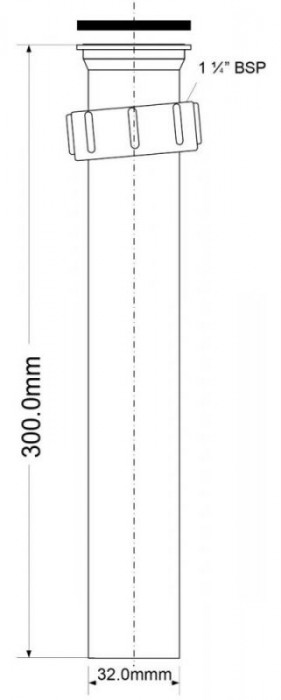 Подовжувач до сифона для умивальника 1 1/4х32 300 мм AS7N-30