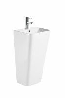 Раковина моноблок Mixxus STYLE-1101 з отвором під змішувач та переливом 440х380х830mm (MI6696)
